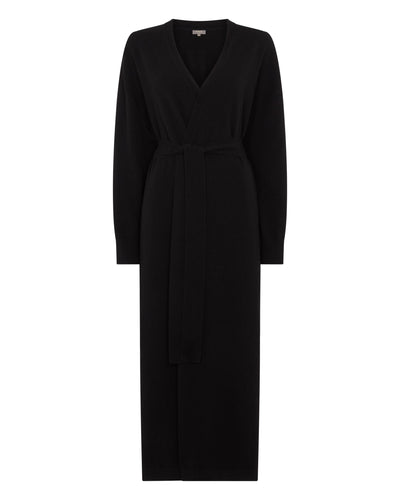 N.Peal Women's Maxi Cashmere Cardigan Black