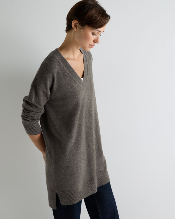 Women's Elise Long V Neck Cashmere Tunic 1