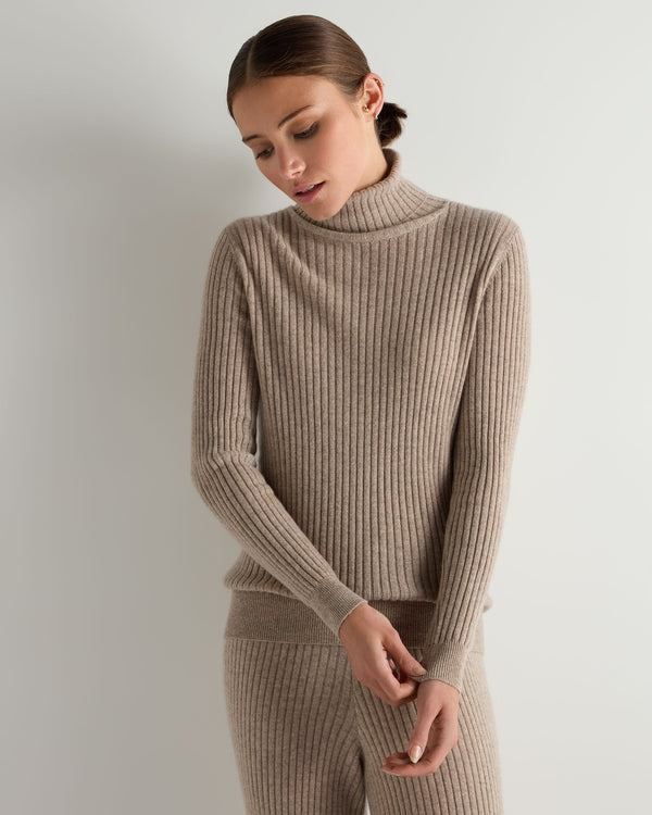 Women's Roll Neck Cashmere Jumper 1