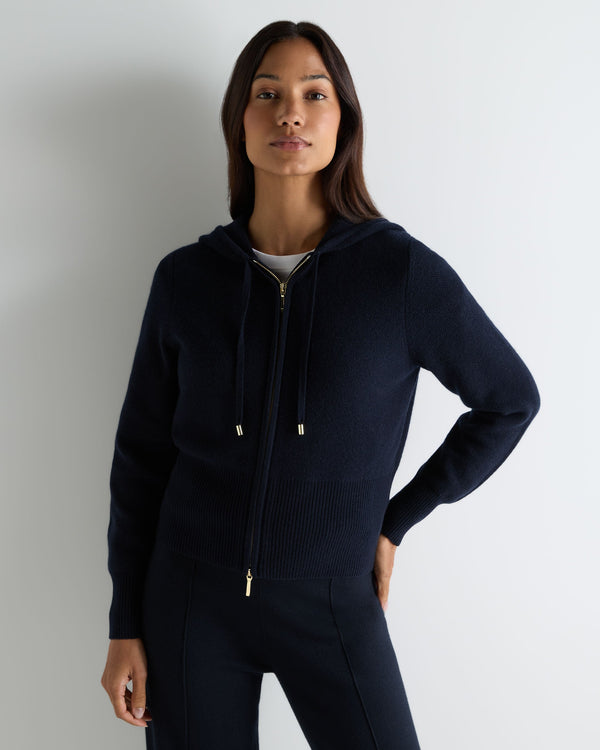 Women's Honeycomb Zipper Cashmere Hoodie 1