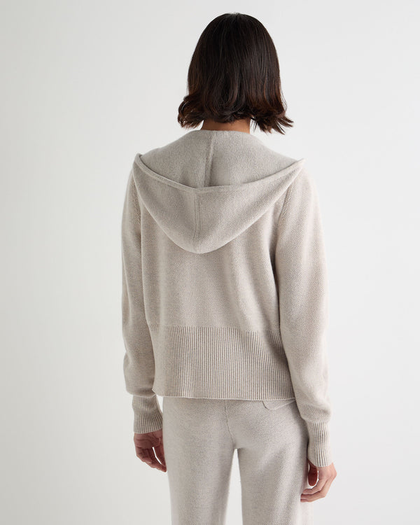 Women's Honeycomb Zipper Cashmere Hoodie 4