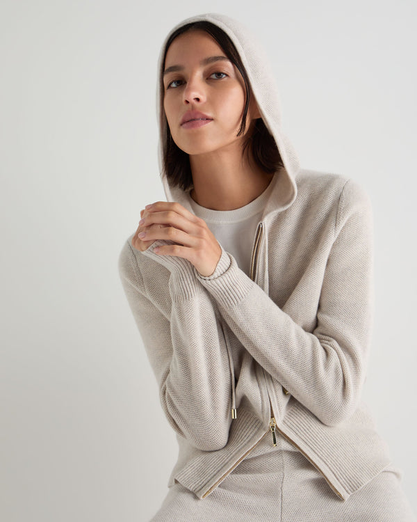 Women's Honeycomb Zipper Cashmere Hoodie 7