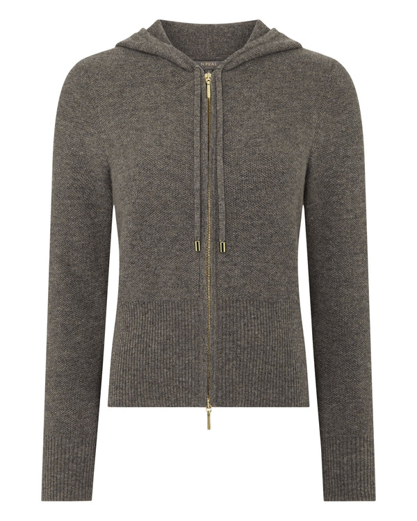 Women's Honeycomb Zipper Cashmere Hoodie 2