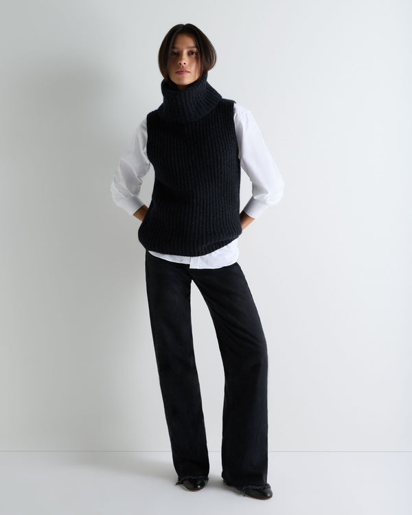 Women's Ribbed Sleeveless Turtle Neck Cashmere Jumper 3