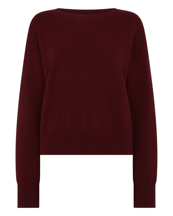 Women's Crop Boat Neck Cashmere Jumper 2