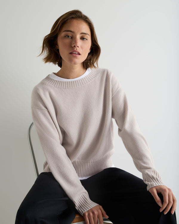 Women's Crop Boat Neck Cashmere Jumper 1