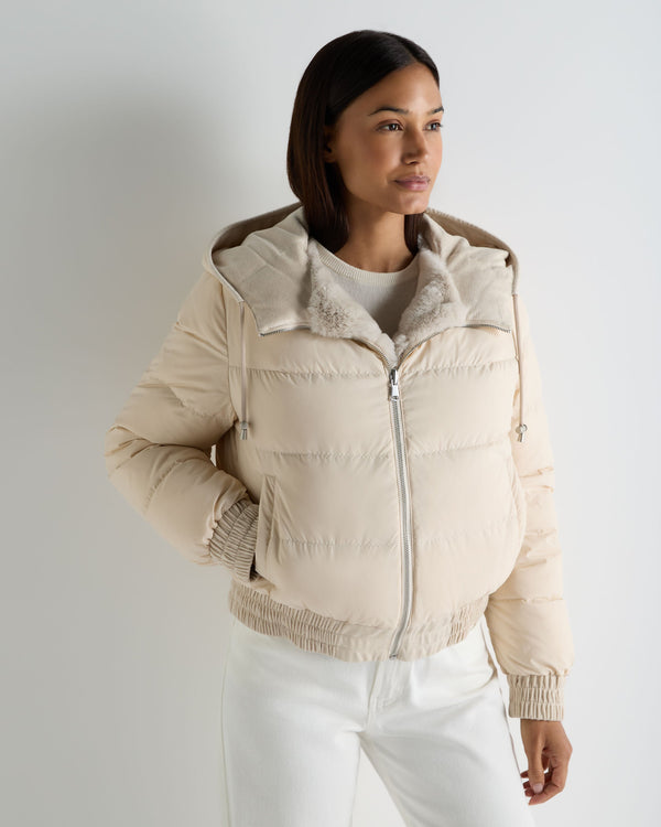 Women's Fur Front Padded Jacket 7