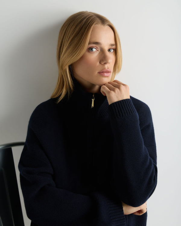 Women's Honeycomb Quarter-Zip Cashmere Jumper 5
