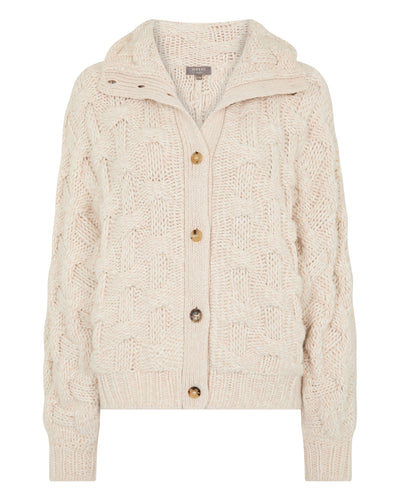 N.Peal Women's Hero Button Cashmere Jumper Ecru White