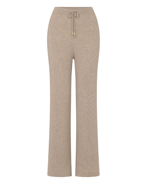 Women's Ribbed Wide Leg Cashmere Trousers 2