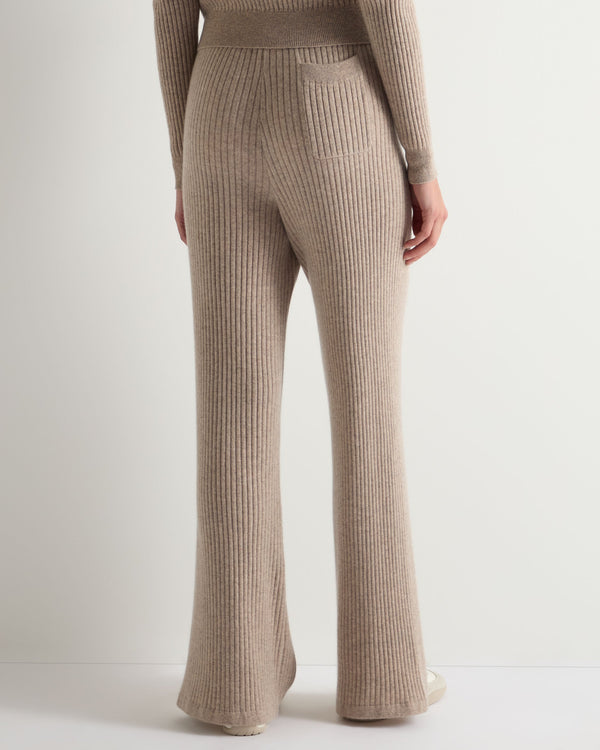 Women's Ribbed Wide Leg Cashmere Trousers 4
