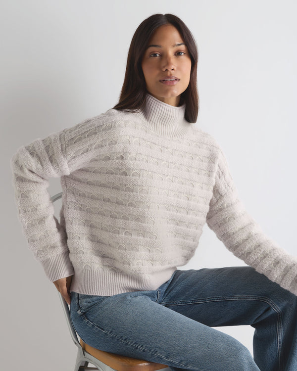 Women's Fairisle Funnel Neck Cashmere Jumper With Lurex 1