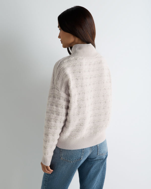 Women's Fairisle Funnel Neck Cashmere Jumper With Lurex 4