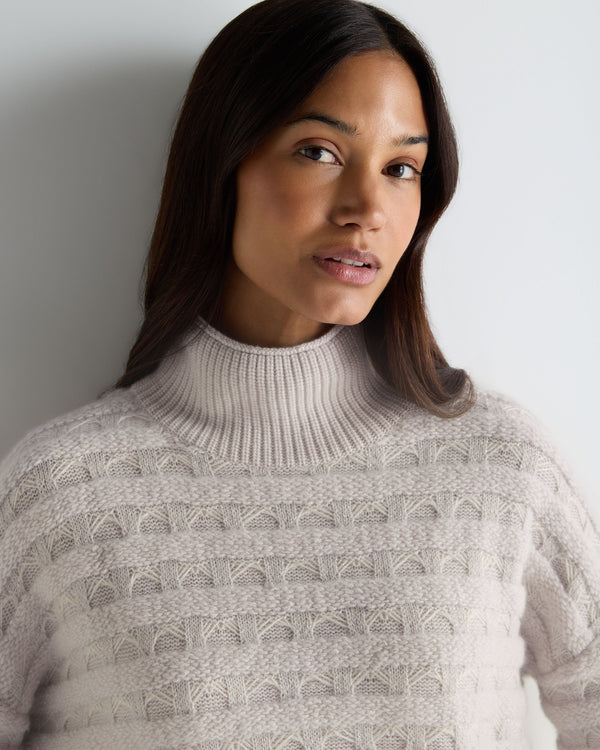Women's Fairisle Funnel Neck Cashmere Jumper With Lurex 5