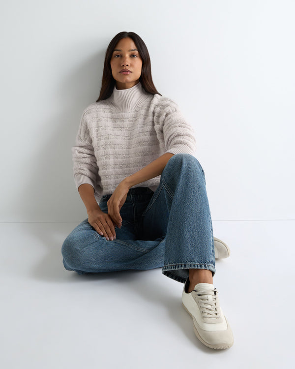 Women's Fairisle Funnel Neck Cashmere Jumper With Lurex 6