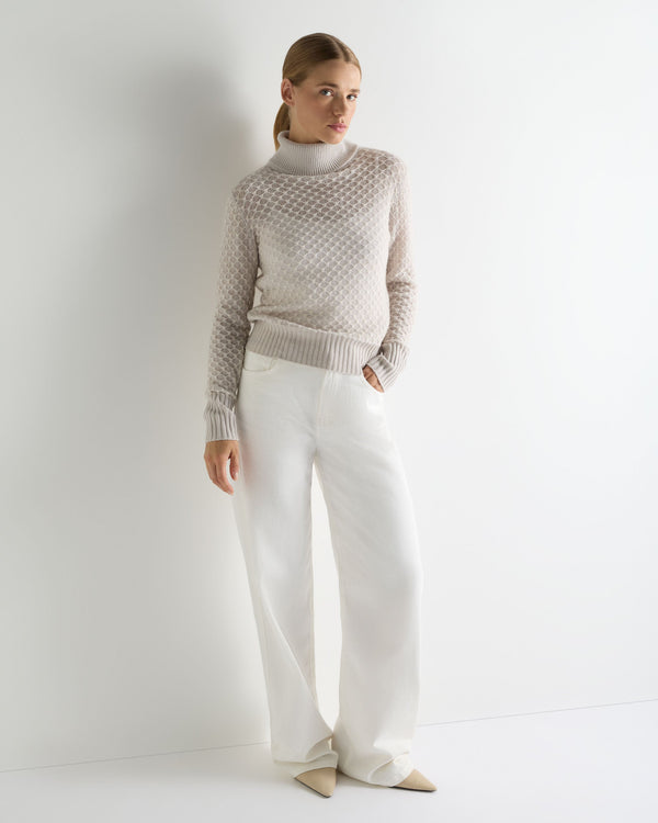Women's Fairisle Cashmere Roll Neck Cashmere Jumper With Lurex 3