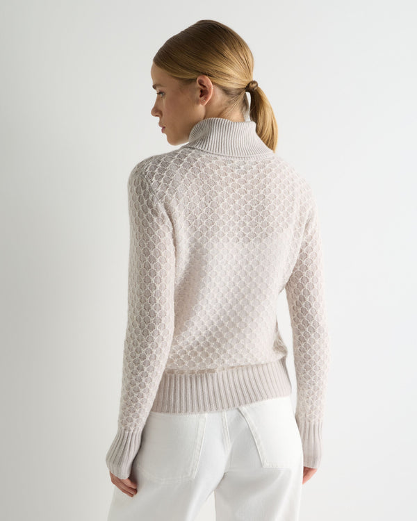 Women's Fairisle Cashmere Roll Neck Cashmere Jumper With Lurex 4