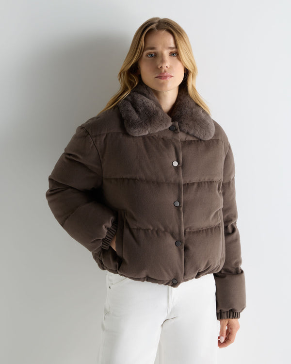 Women's Down Rex Fur Puffer Jacket 1