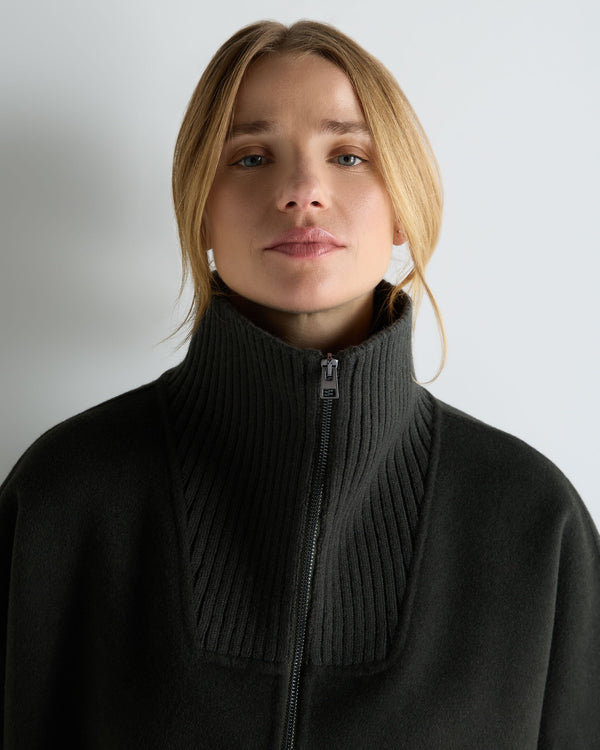 Women's Ribbed Collar Woven Cape 5