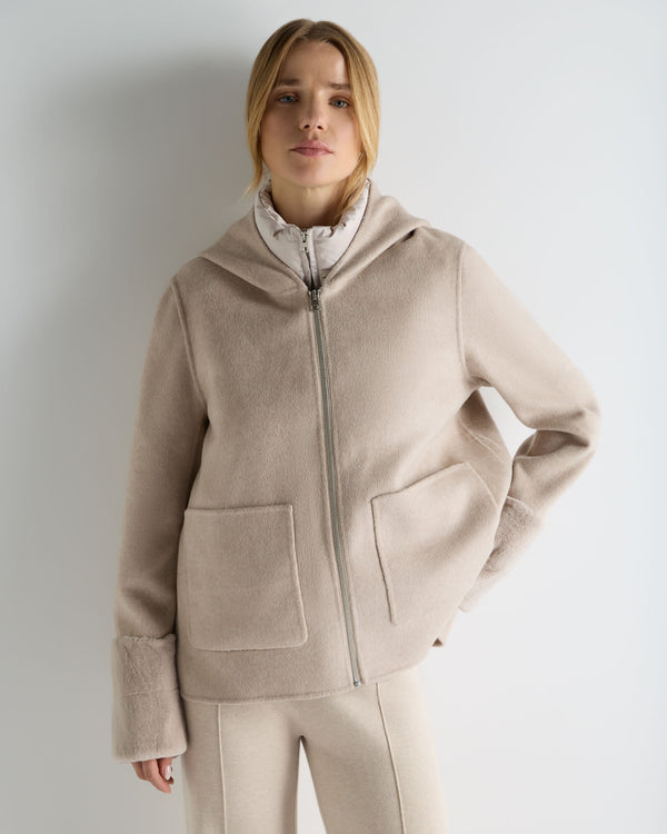 Women's Double Layer Jacket With Fur Trim 1