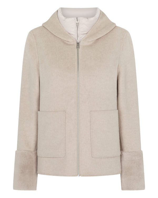 Women's Double Layer Jacket With Fur Trim 2