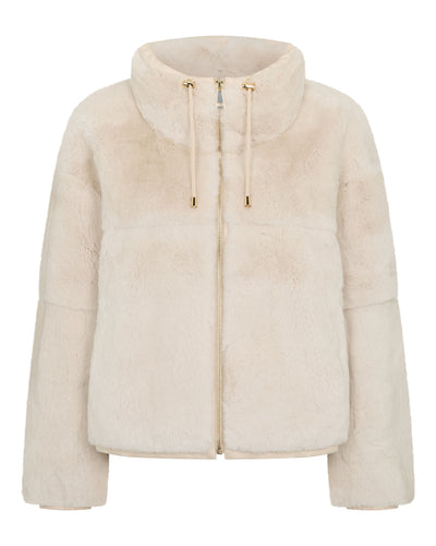 N.Peal Women's Blouson Rex Fur Jacket Beige Brown