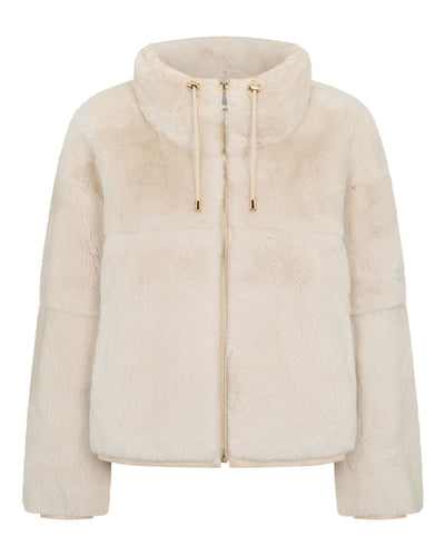 N.Peal Women's Blouson Rex Fur Jacket Beige Brown