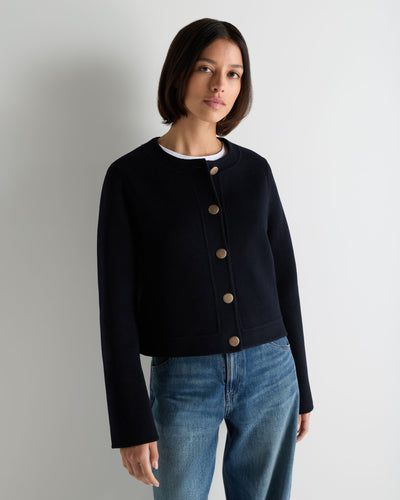 N.Peal Women's Suzy Tailored Jacket Dark Navy Blue