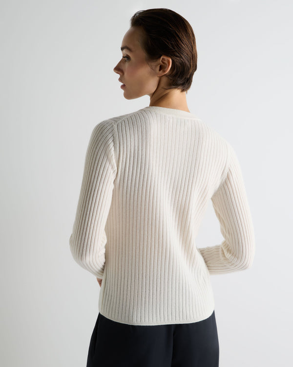 Women's Ribbed Full Zip Cashmere Jumper 4