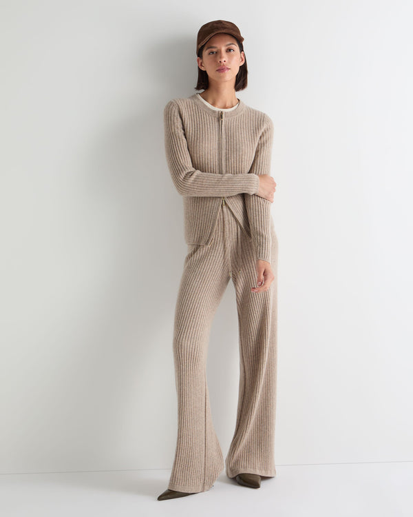 Women's Ribbed Full Zip Cashmere Jumper 3