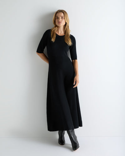 N.Peal Women's Luxe Circle Dress Black
