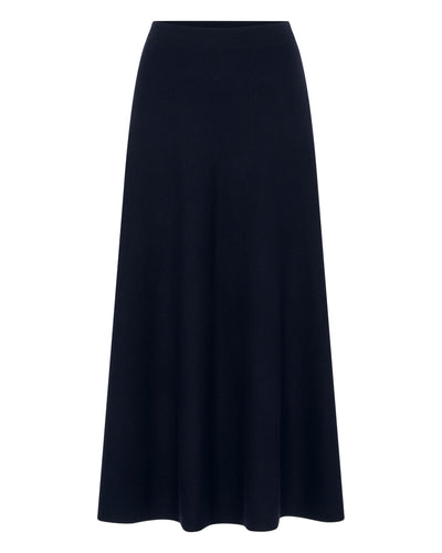 N.Peal Women's Luxe Circle Skirt Navy Blue