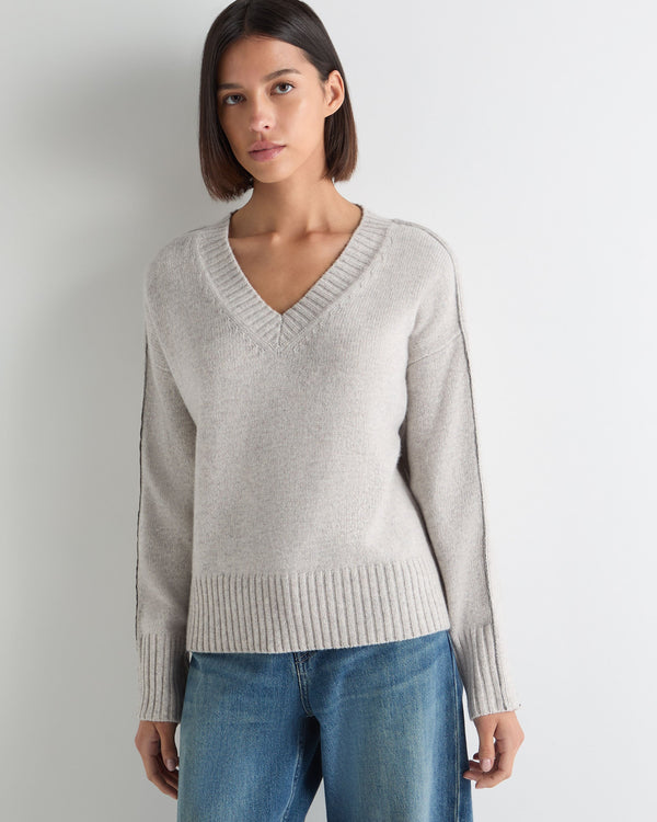 Women's Metal Trim V Neck Cashmere Jumper 1