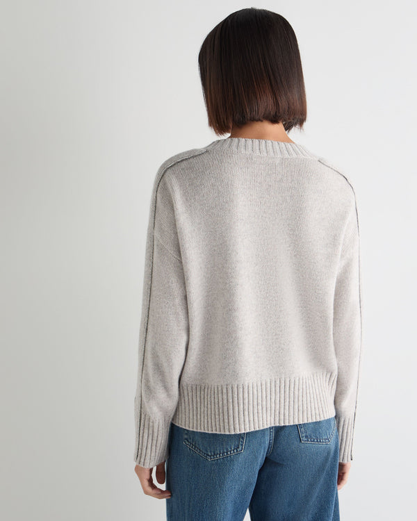 Women's Metal Trim V Neck Cashmere Jumper 4