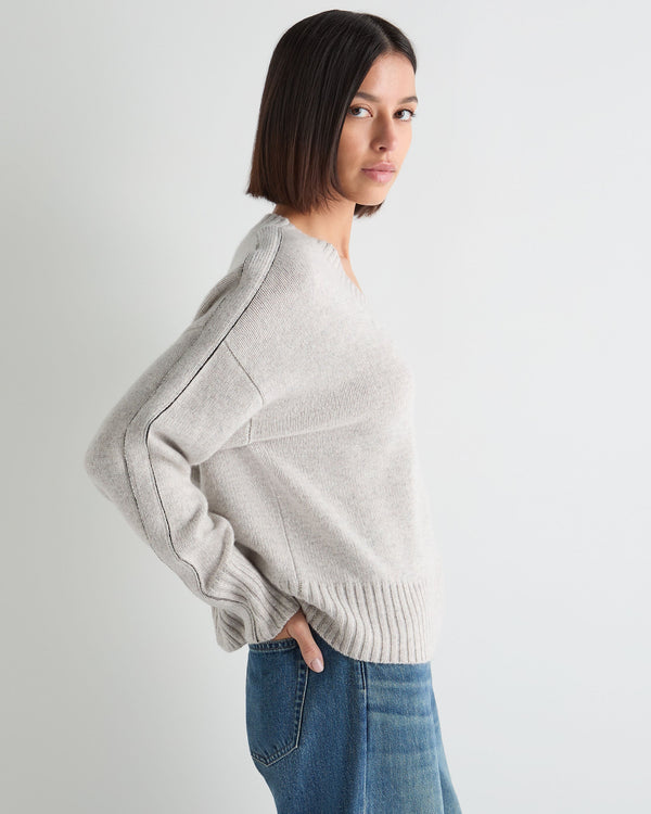 Women's Metal Trim V Neck Cashmere Jumper 6