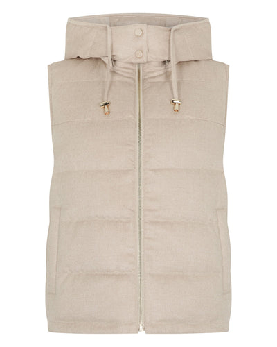 N.Peal Women's Hooded Reversible Fur Gilet Beige Brown