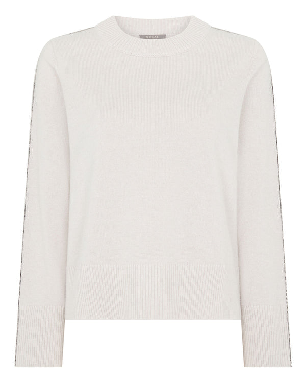 Women's Metal Trim Round Neck Cashmere Jumper 2