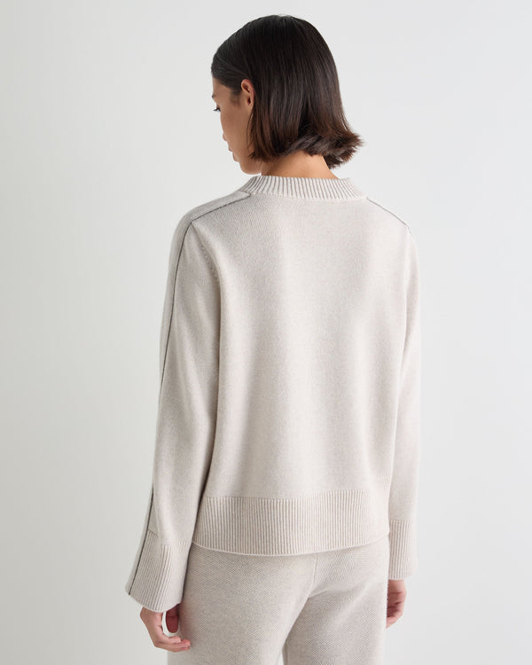 Women's Metal Trim Round Neck Cashmere Jumper 4