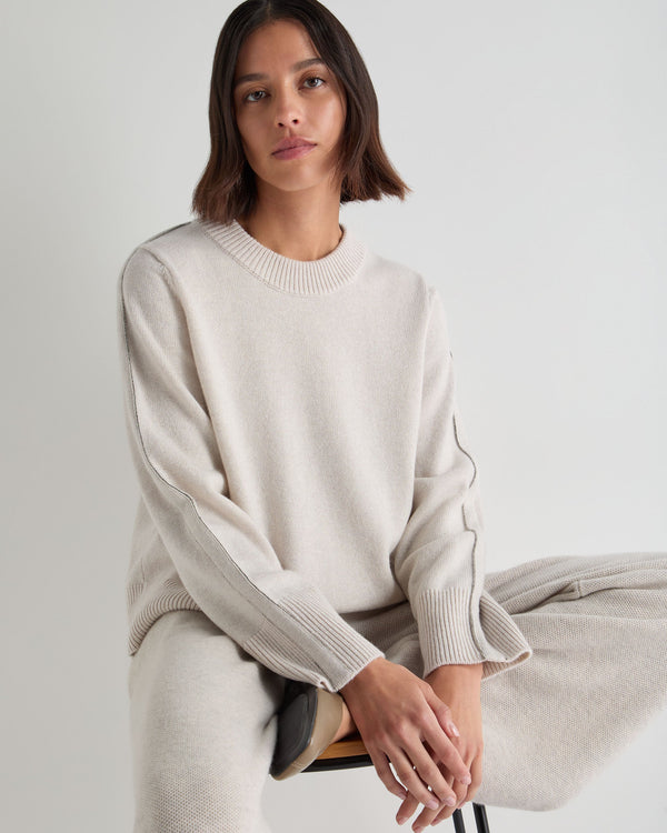 Women's Metal Trim Round Neck Cashmere Jumper 5