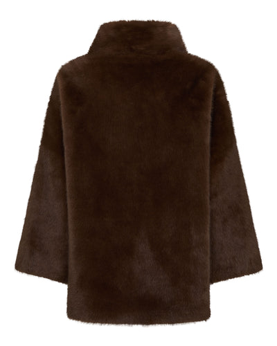 N.Peal Women's Bracelet Sleeve Faux Mink Jacket Brown