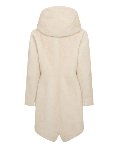 N.Peal Women's Hooded Faux Mink Coat Off White