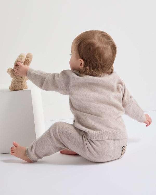 N.Peal Bear Cashmere Jumper Light Oatmeal Brown