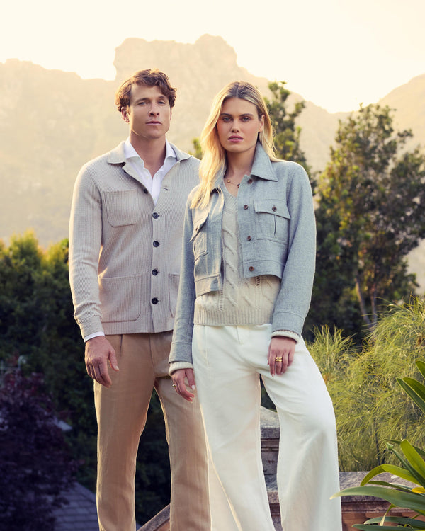 N.Peal Men's Cannes Linen Shirt White
