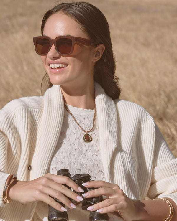 N.Peal Women's Lace Stitch Cashmere T-Shirt New Ivory White Sparkle