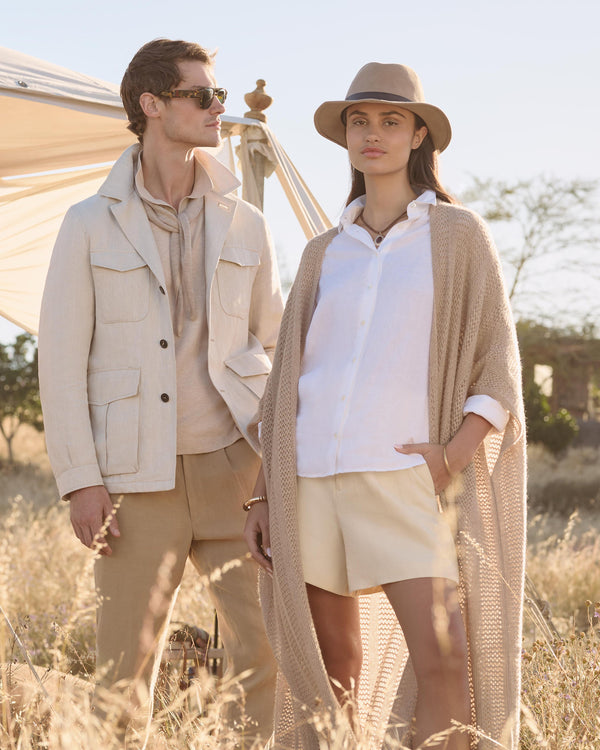 N.Peal Women's Siren Open Stitch Cashmere Cardigan Tan Brown Sparkle