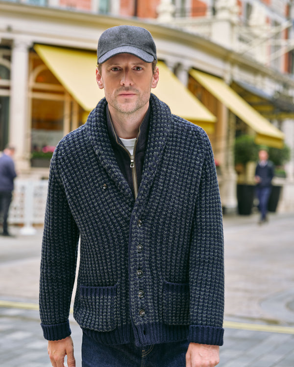 Men's Textured Kensington Cashmere Cardigan 7