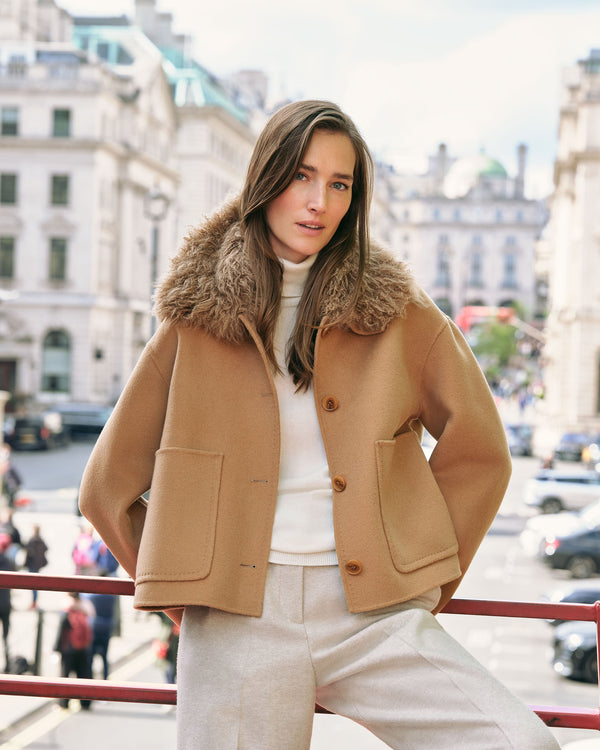 Women's Shearling Collar Jacket 10