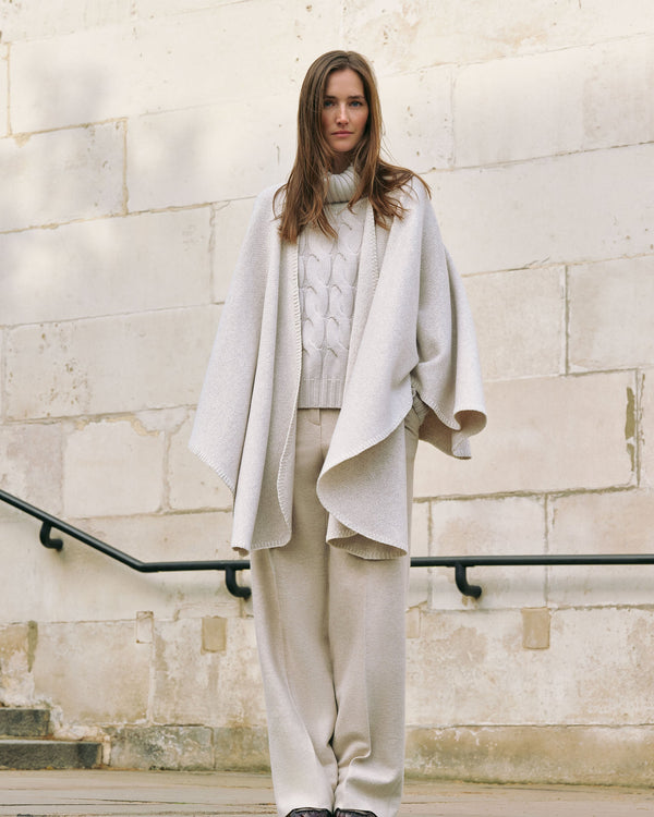 Women's Herringbone Cashmere Cape 6