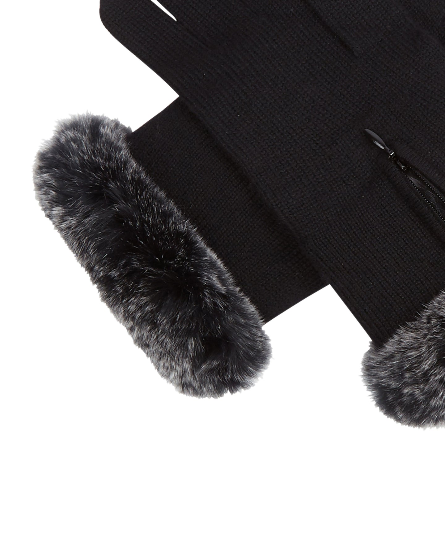 N.Peal Women's Fur And Cashmere Gloves Black