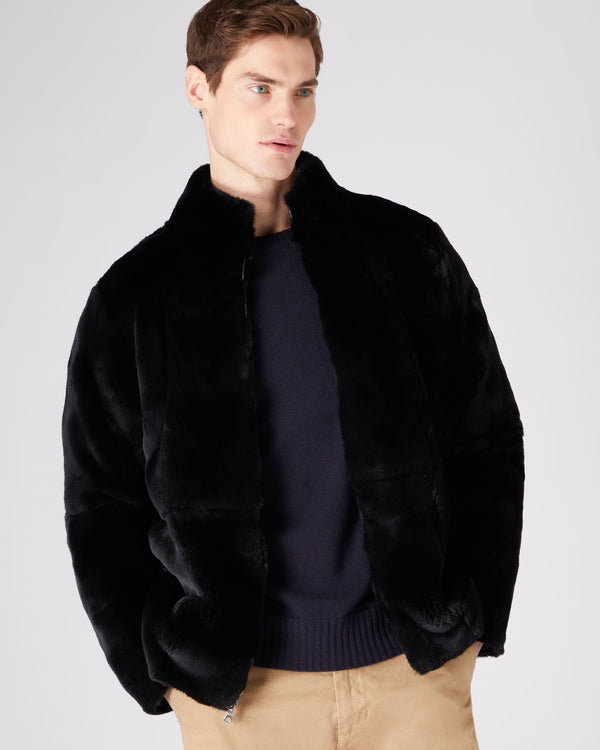 Men's Aspen Cashmere Cable Fur Cardigan  6